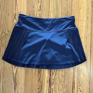 Lucky in Love Women’s Navy Blue Tennis Skirt Pleated “LOVE” Smalll